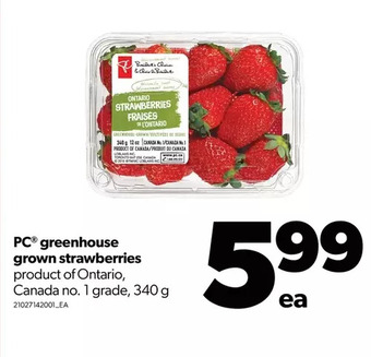 Real Canadian Superstore Pc greenhouse grown strawberries offer