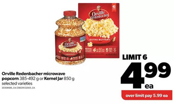 Real Canadian Superstore Orville redenbacher microwave popcorn or kernel jar offer