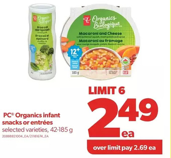 Real Canadian Superstore Pc organics infant snacks or entrées offer