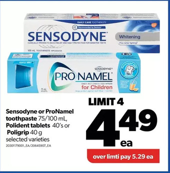 Real Canadian Superstore Sensodyne or pronamel toothpaste, polident tablets or poligrip offer