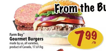 Farm Boy Farm boy gourmet burgers offer