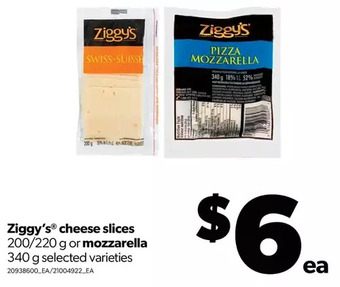 Real Canadian Superstore Ziggy's cheese slices or mozzarella offer