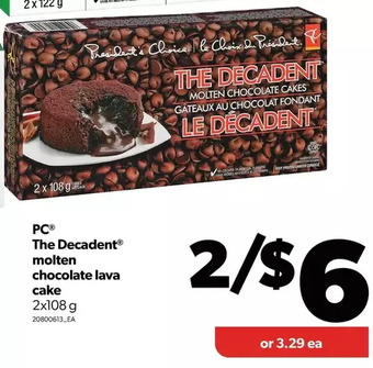 Real Canadian Superstore Pc the decadent molten chocolate lava cake offer