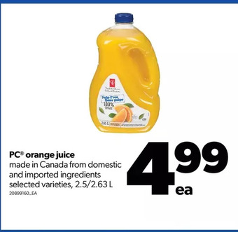 Real Canadian Superstore Pc orange juice offer