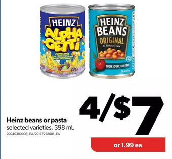 Real Canadian Superstore Heinz beans or pasta offer