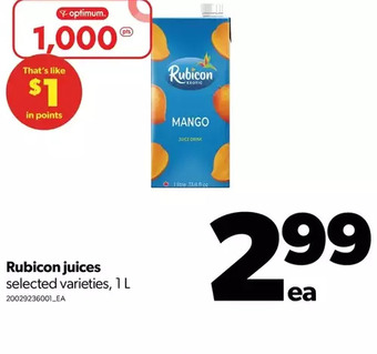 Real Canadian Superstore Rubicon juices offer