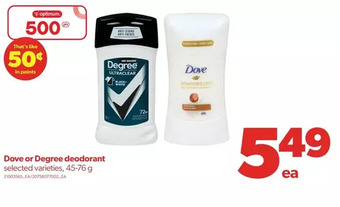 Real Canadian Superstore Dove or degree deodorant offer