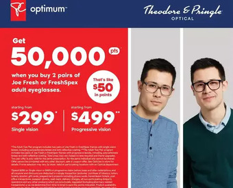 Real Canadian Superstore Joe fresh or freshspex adult eyeglasses offer