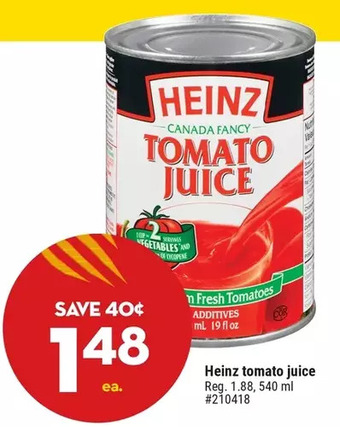 Giant Tiger Heinz tomato juice offer