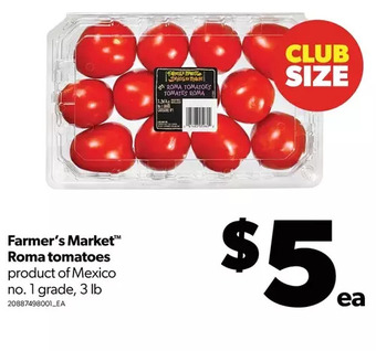 Real Canadian Superstore Farmer's market roma tomatoes offer