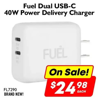 Factory Direct Fuel dual usb-c 40w power delivery charger offer
