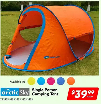 Factory Direct Arctic sky single person camping tent offer