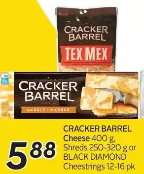 Sobeys Cracker barrel cheese, shreds or black diamond cheestrings offer