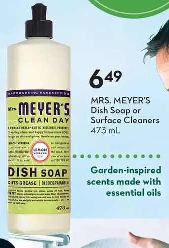 Sobeys Mrs. meyer's dish soap or surface cleaners offer