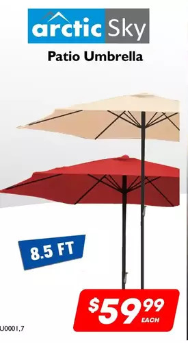 Factory Direct Arctic sky patio umbrella offer