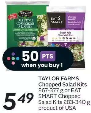 Sobeys Taylor farms chopped salad kits or eat smart chopped salad kits offer