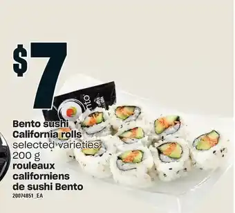 Independent Grocer Bento sushi california rolls offer