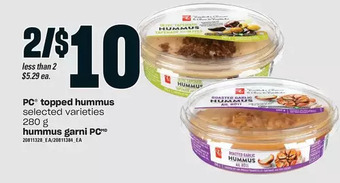 Independent Grocer Pc topped hummus offer