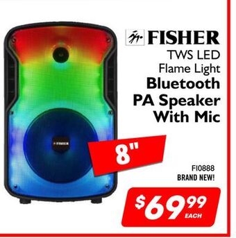 Factory Direct Fisher 8 tws led flame light bluetooth pa speaker with mic offer