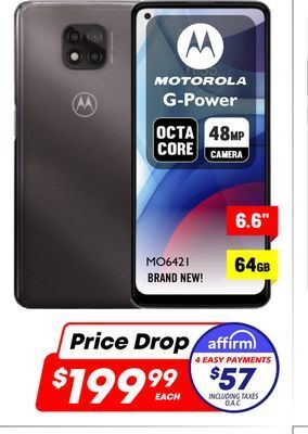Factory Direct Motorola g power 6.6 64gb offer