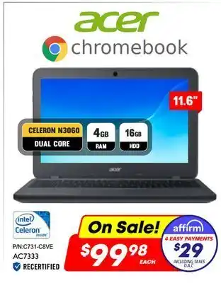 Factory Direct Acer 11.6 chromebook offer