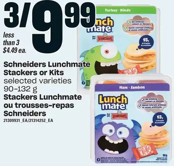 Independent Grocer Schneiders lunchmate stackers or kits offer