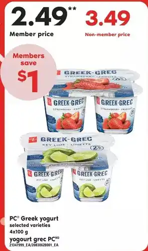 Independent Grocer Pc greek yogurt offer