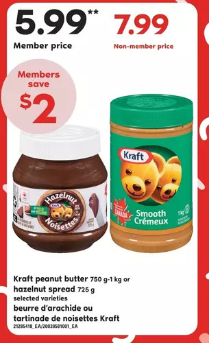 Independent Grocer Kraft peanut butter or hazelnut spread offer