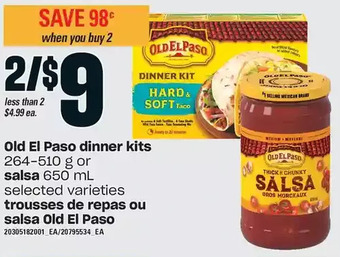 Independent Grocer Old el paso dinner kits or salsa offer