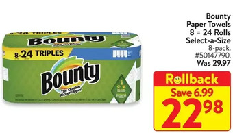 Walmart Bounty paper towels offer
