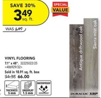 Lowe's Duraclic xrp vinyl flooring 7.1 x 48 offer