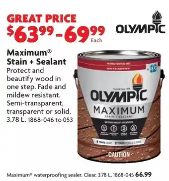 Home Hardware Maximum stain + sealant | maximum waterproofing sealer offer