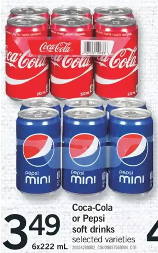 Fortinos Coca-cola or pepsi soft drinks offer
