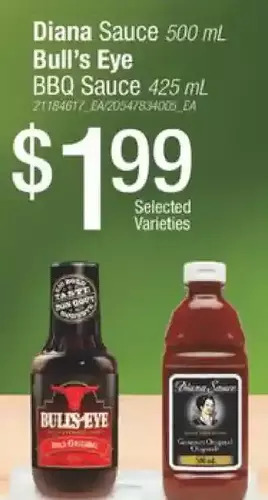 Fortinos Diana sauce bull's eye bbq sauce offer