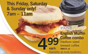 Fortinos Pane fresco english muffin coffee combo offer