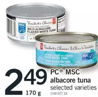 Fortinos Pc msc albacore tuna offer