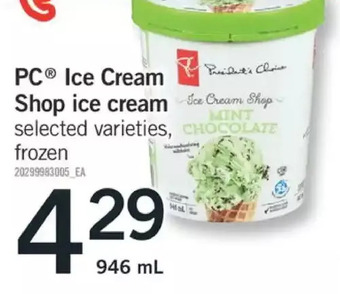 Fortinos Pc ice cream shop ice cream offer