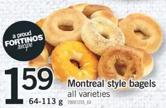 Fortinos Montreal style bagels offer