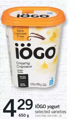 Fortinos Iögo yogurt offer