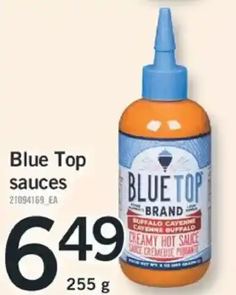 Fortinos Blue top sauces offer