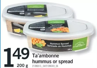Fortinos Ta'ambonne hummus or spread offer
