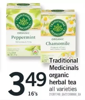 Fortinos Traditional medicinals organic herbal tea offer