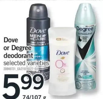 Fortinos Dove or degree deodorant offer