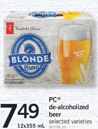 Fortinos Pc de-alcoholized beer offer