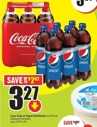 FreshCo Coca-Cola or Pepsi soft drinks 6 x 710 ml offer