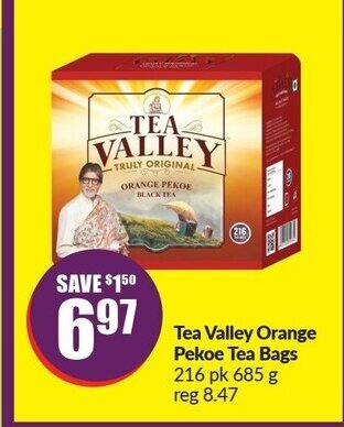 FreshCo Tea Valley orange pekoe tea bags 216 pk 685 g offer