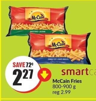 FreshCo McCain fries 800-900 g offer