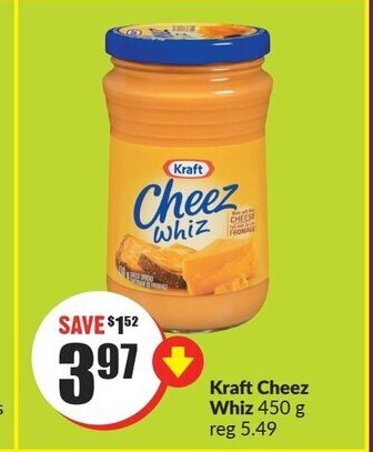 FreshCo Kraft cheez whiz 450 g offer