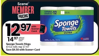 FreshCo Sponge Towels mega 6=12 rolls offer