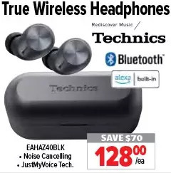 2001 Audio Video Technics true wireless headphones offer
